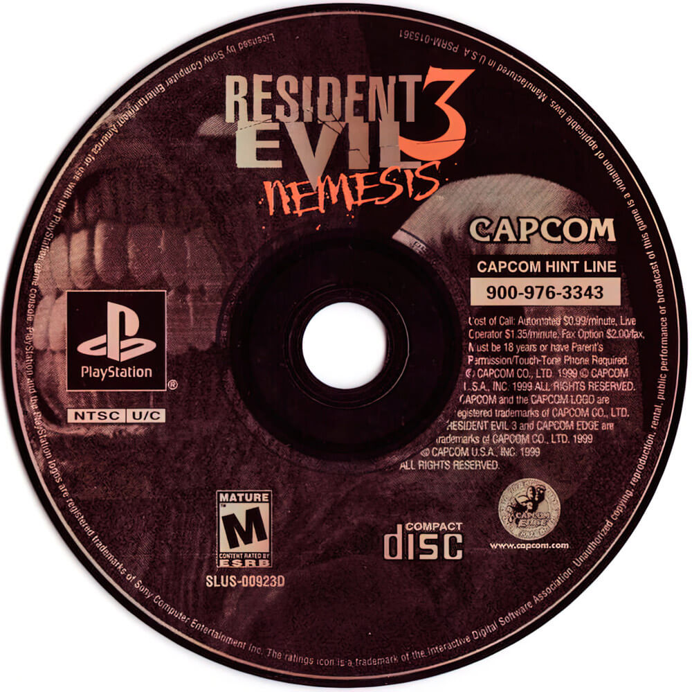 Лицензионный диск Resident Evil 3 Nemesis для PlayStation